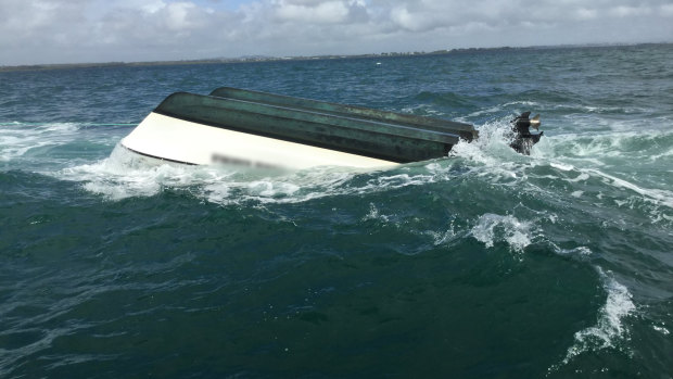 A lucky escape for four adults and four children rescued at Wellington Point.