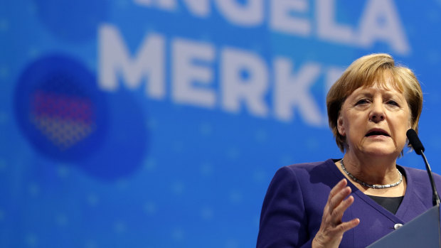 German Chancellor Angela Merkel .