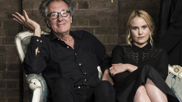 Geoffrey Rush and Eryn Jean Norvill photographed at the Sydney Theatre Company ahead of the King Lear production.