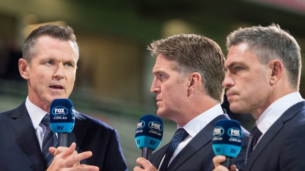 The highly-regarded Nick McArdle, left, fronted Fox Sports' rugby programming for 13 years. 