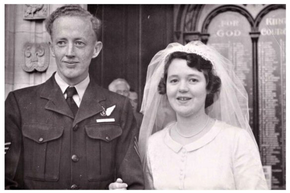 Alan and Margaret Woods on their wedding day.  
