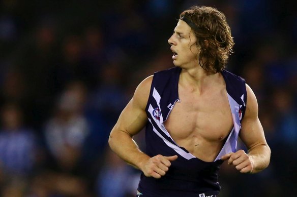 Nat Fyfe during his first Brownlow Medal winning season in 2015.