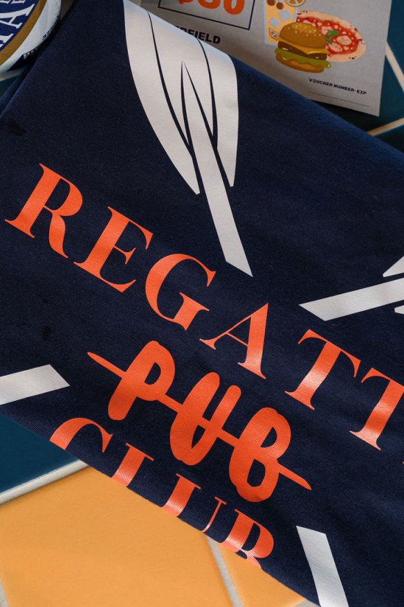 Regatta Club, formerly known as Haberfield Rowers Club, has decked staff out in T-shirts with a cheeky nod to Haberfield’s “dry” reputation.