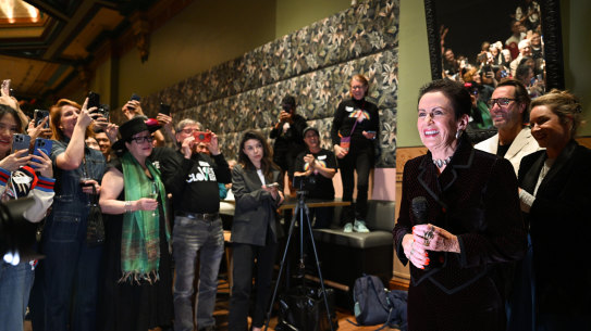 Clover Moore at her post-election function at the Arthouse Hotel.