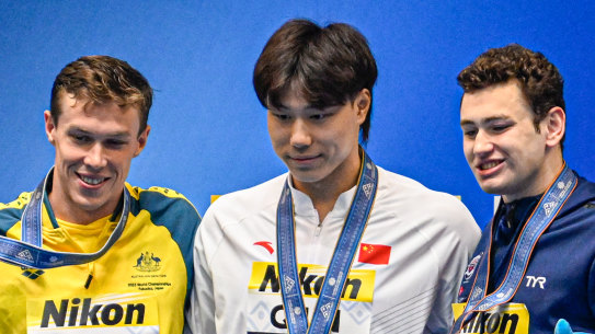 Zac Stubblety-Cook placed second to Qin Haiyang in the men’s 200m breaststroke final at the world championships in 2023.
