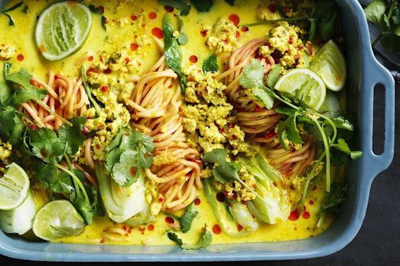 Adam Liaw's quick chicken and coconut noodles.
