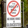 A protest sign in Forbesdale, near Gloucester, opposing the proposed Rocky Hill coal mine.
