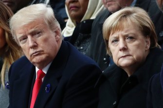 US President Donald Trump and German Chancellor Angela Merkel.