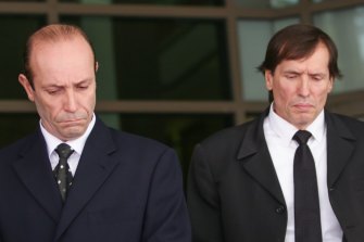 Brothers Chris (left) and Gerry Apostolatos , outside court in 2015 when they were convicted of animal cruelty offences.