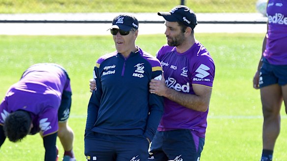 Storm brains trust Craig Bellamy and Cameron Smith.