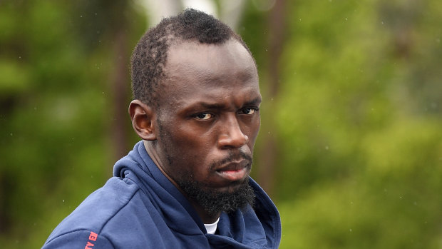 Sell up: sprint champion Usain Bolt's A-League stocks are falling after his trial stint with Central Coast.