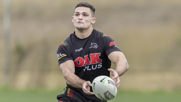 Nathan Cleary at training this week.