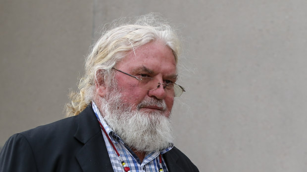 Geoff Clark leaves Warrnambool Magistrates Court earlier this year.