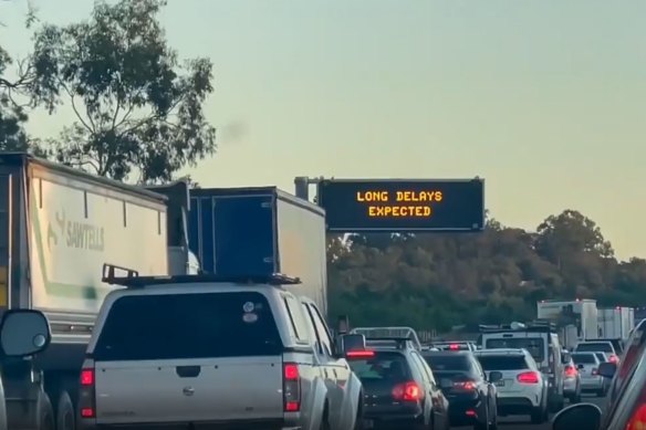 Motorists on the Pacific Motorway face lengthy delays after a crash heading northbound at Coomera. 