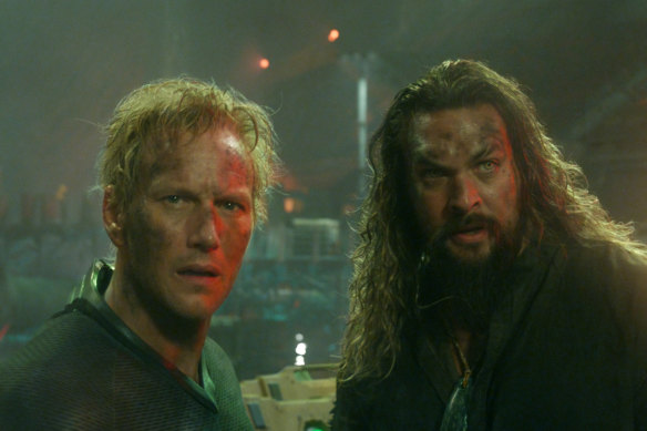 Patrick Wilson (left) plays Aquaman’s  embittered half-brother in Aquaman and the Lost Kingdom.