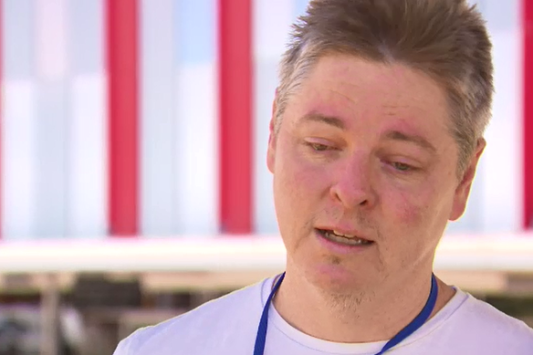 Public servant Stephen Powell speaks to Nine News Perth outside the hospital where he has spent the past five days. 