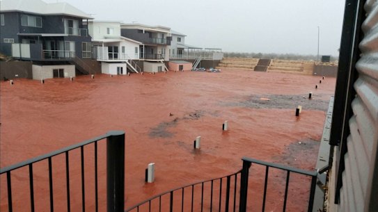 Parts of Exmouth were flooded by Tropical Cyclone Narelle.