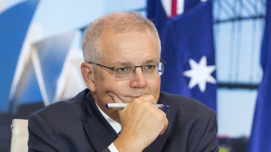Australian Prime Minister Scott Morrison at the start of a White House climate summit.