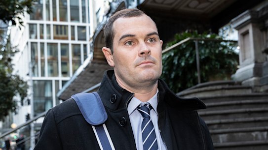 Detective Senior Constable David Murphy leaves court on Monday.