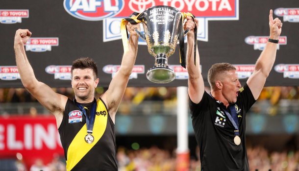 Trent Cotchin and ex-Richmond coach Damien Hardwick were at the forefront of the Tigers’ golden era.