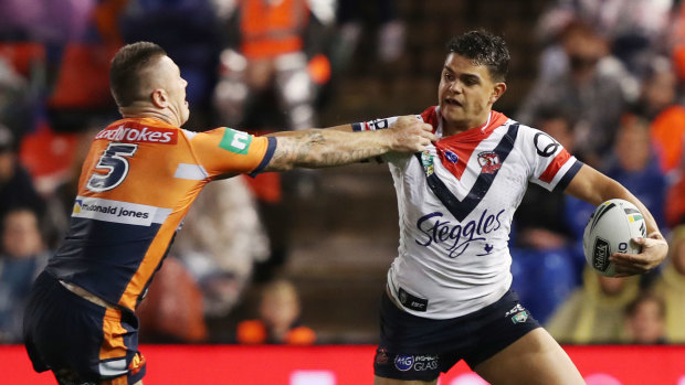 Stacked: Latrell Mitchell (right) will be among the Roosters' talented options leading into 2019.