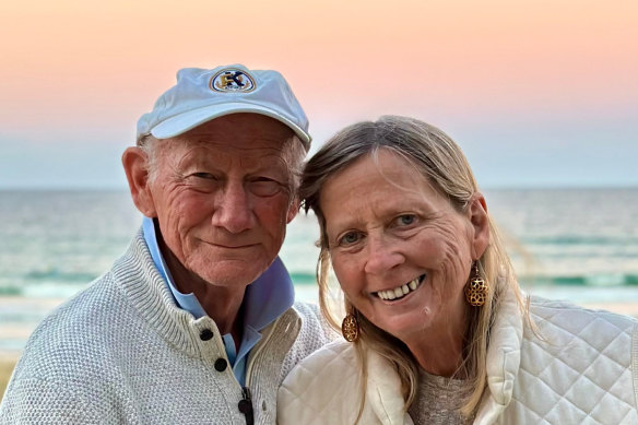 Former Richmond great and footy broadcaster Kevin Bartlett and his late wife Denise.