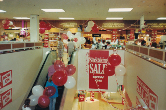 A stocktake sale in the 1980s.