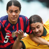 Matildas’ defensive woes exposed by USA in front of record crowd