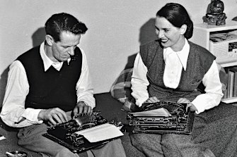 George Johnston and Charmian Clift working side-by-side in Sydney in 1948, before they moved to Hydra.