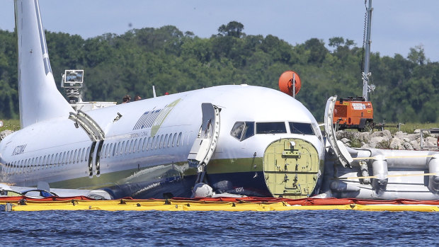 The US Military chartered Boeing 737 was travelling from Naval Station  Guantanamo Bay, Cuba, when it crash landed into the St Johns River near Naval Air Station Jacksonville.