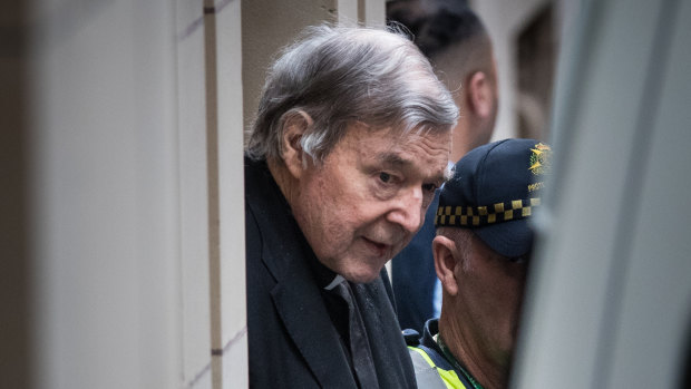 George Pell leaving the Supreme Court after his appeal was dismissed.