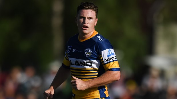 Jai Field playing for the Eels in pre-season. He'll get his first cap for Parramatta on Friday.