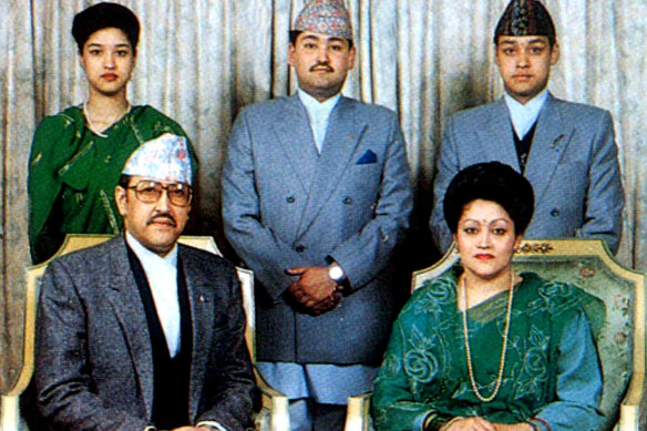 The late members of Nepal’s royal family at Narayanhiti Palace in Kathmandu. Sitting: King Birendra and Queen Aishwarya; standing (from left): Princess Shruti, Crown Prince Dipendra and Prince Nirajan.