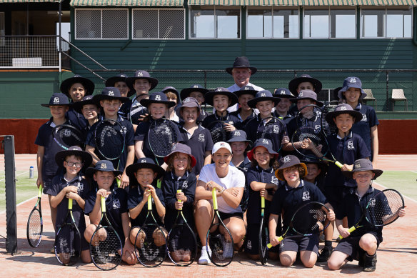 “A court packed with school kids, faces lit up, big smiles, chaos, balls going everywhere … is absolutely more than I need for my fix of tennis,” Barty says.