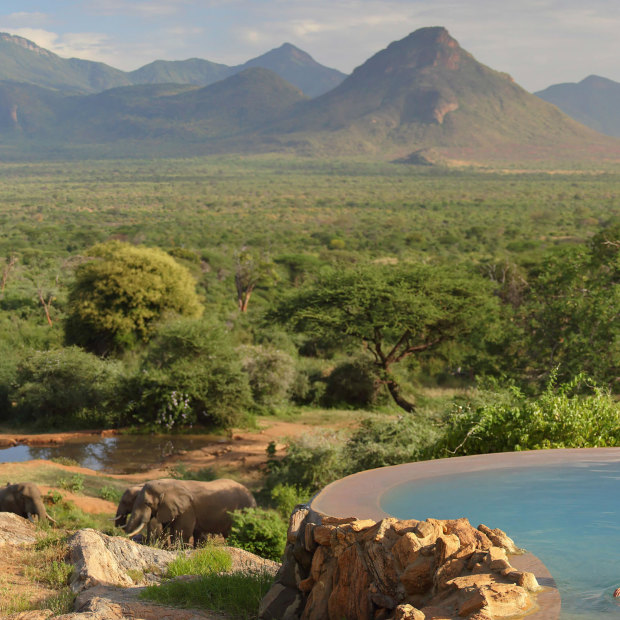 Kenya’s Sarara Camp, an amphitheatre made of craggy mountains clustered around vast sunlit plains.