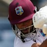 West Indies’ Brandon King is bowled by Australia’s Mitchell Starc on the third and final day of the Test in Jamaica.
