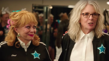 Women in a retirement community form a cheerleading squad: Jacki Weaver and Diane Keaton in Poms.