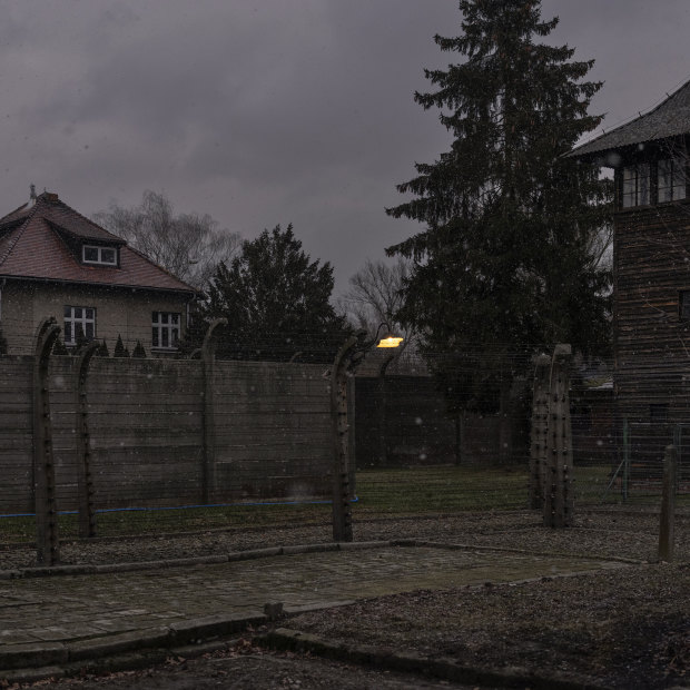 The house of Rudolf Höss, the Auschwitz camp’s wartime commandant, is seen from the former site of the Nazi concentration and extermination camp in Oswiecim, Poland.