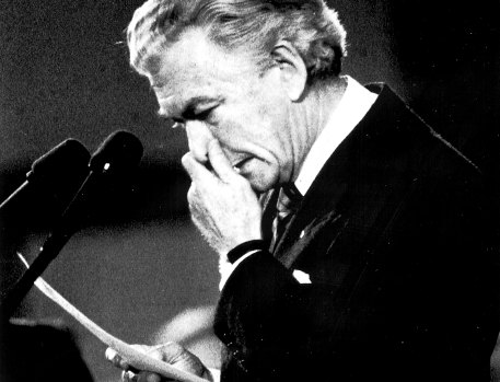 Prime Minister Bob Hawke cried during his speech mourning the victims of the Tiananmen Square massacre.