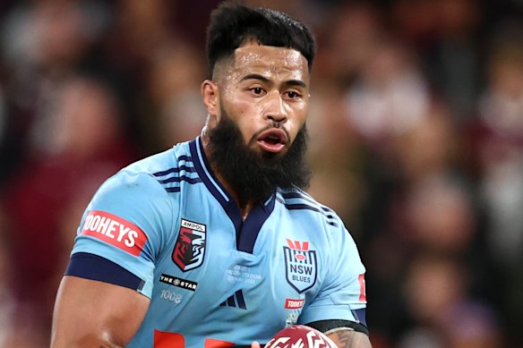Payne Haas was man-of-the-match in the Origin series opener playing on one leg.