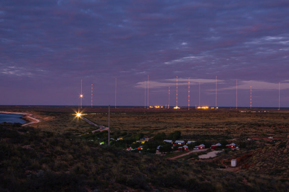 The Harold E. Holt Naval Communication Station’s transmission towers are among the tallest structures in the southern hemisphere.
