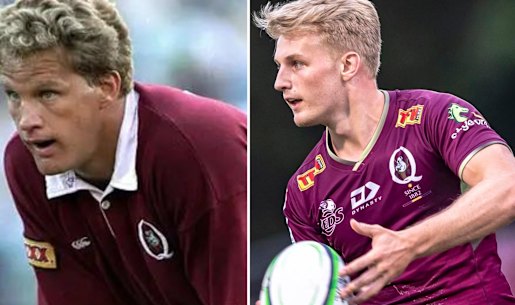 Tom Lynagh, right, son of Queensland and Wallabies legend Michael, will start in the No.10 jersey against Townsville on Saturday.
