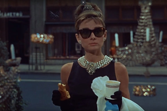Audrey Hepburn in the film version of Truman Capote’s Breakfast at Tiffany’s.