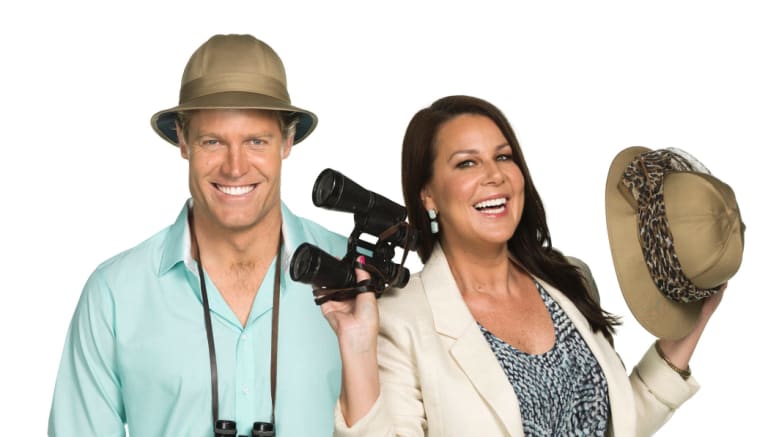 I'm A Celebrity, Get Me Out Of Here hosts Dr Chris Brown and Julia Morris.