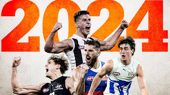 Charlie Curnow, Nick Daicos, Marcus Bontempelli and George Wardlaw.