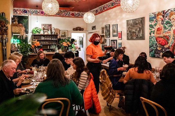Inside Warung Agus, a Balinese restaurant in West Melbourne.