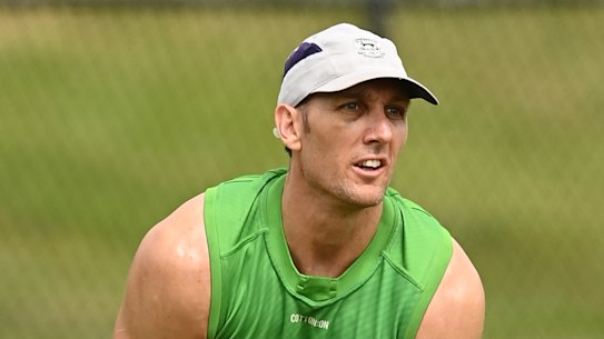 Geelong's Harry Taylor at training this week.