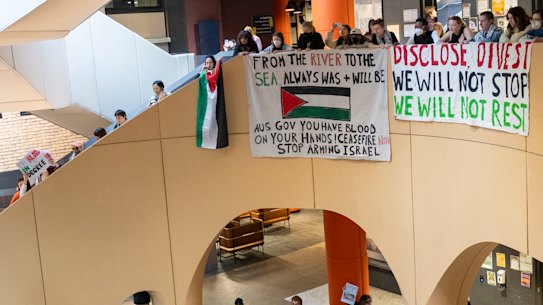 A protest at the University of Melbourne in May last year.