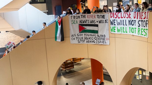 A protest at the University of Melbourne in May last year.