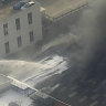 Up to 50 firefighters are fighting a fire that broke out at storage facility on Sydney's Northern Beaches this morning.